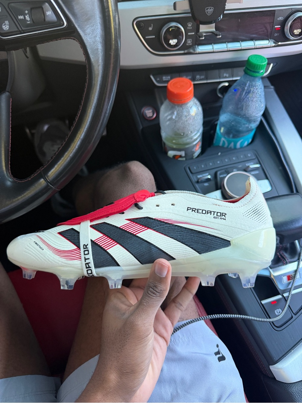 adidas Predator Soccer Cleats - White/Black/Red
